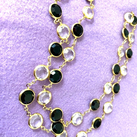 Swarovski Black and Clear Crystal Necklace - Picture 2 of 6